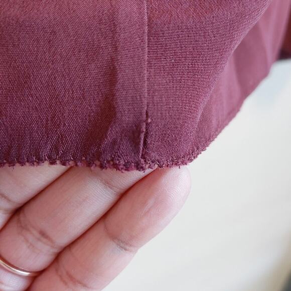 Peruvian Connection Maroon Sleeveless Silk Beads Y2K Romantic Fairycore Top Sz 8 - Picture 8 of 10